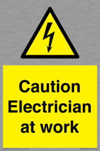 Caution Electrician at work